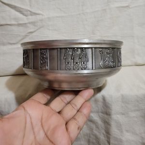 Konge Pewter Bowl with Viking Scenes Norwegian